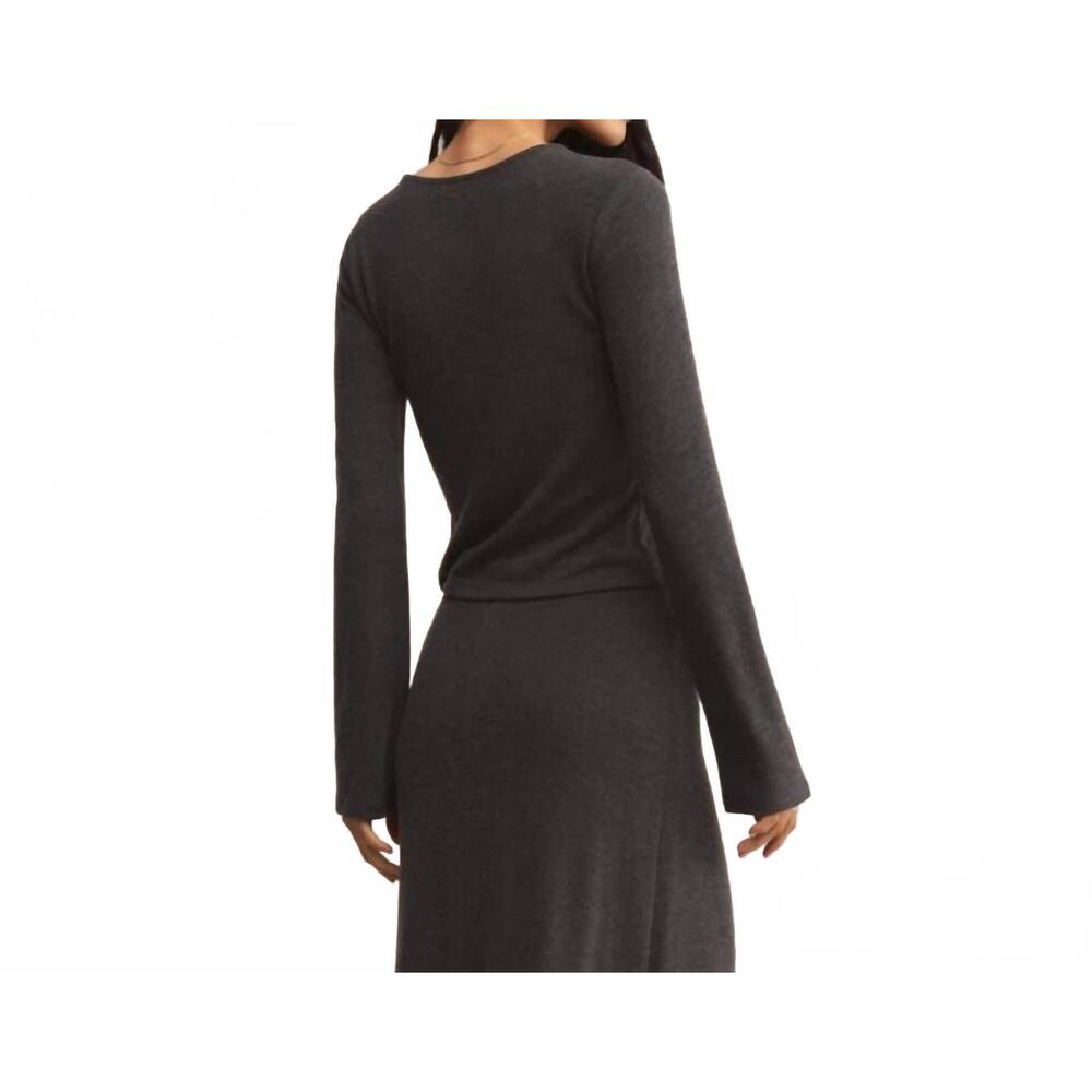 NEW Z SUPPLY demure top in charcoal heather - Picture 3 of 3